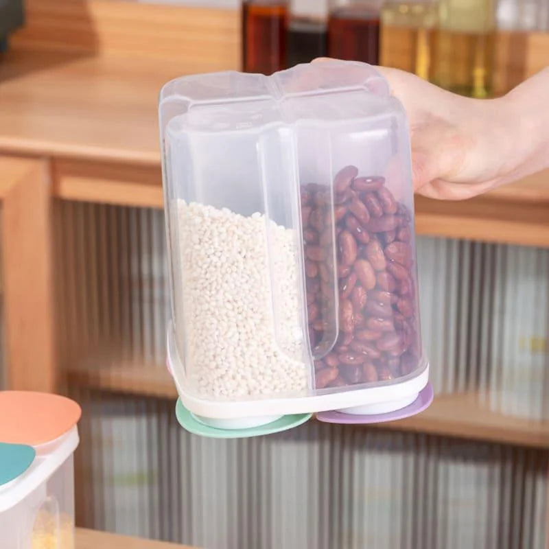 4-Compartment Food and Cereal Dispenser for Kitchen Organization