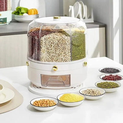 Monzzi 6-Compartment Rotating Food and Cereal Dispenser