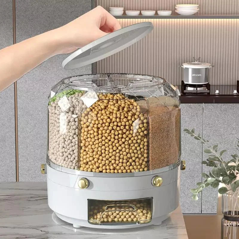 Monzzi 6-Compartment Rotating Food and Cereal Dispenser