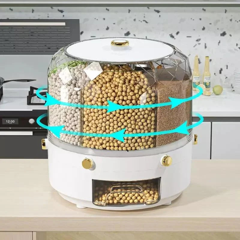 Monzzi 6-Compartment Rotating Food and Cereal Dispenser