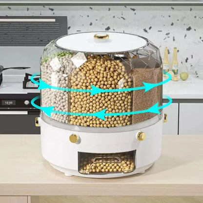 Monzzi 6-Compartment Rotating Food and Cereal Dispenser