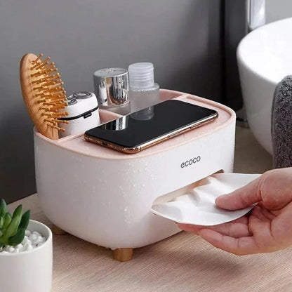 Monzzi Bathroom Tissue and Paper Dispenser with Versatile Storage Compartment