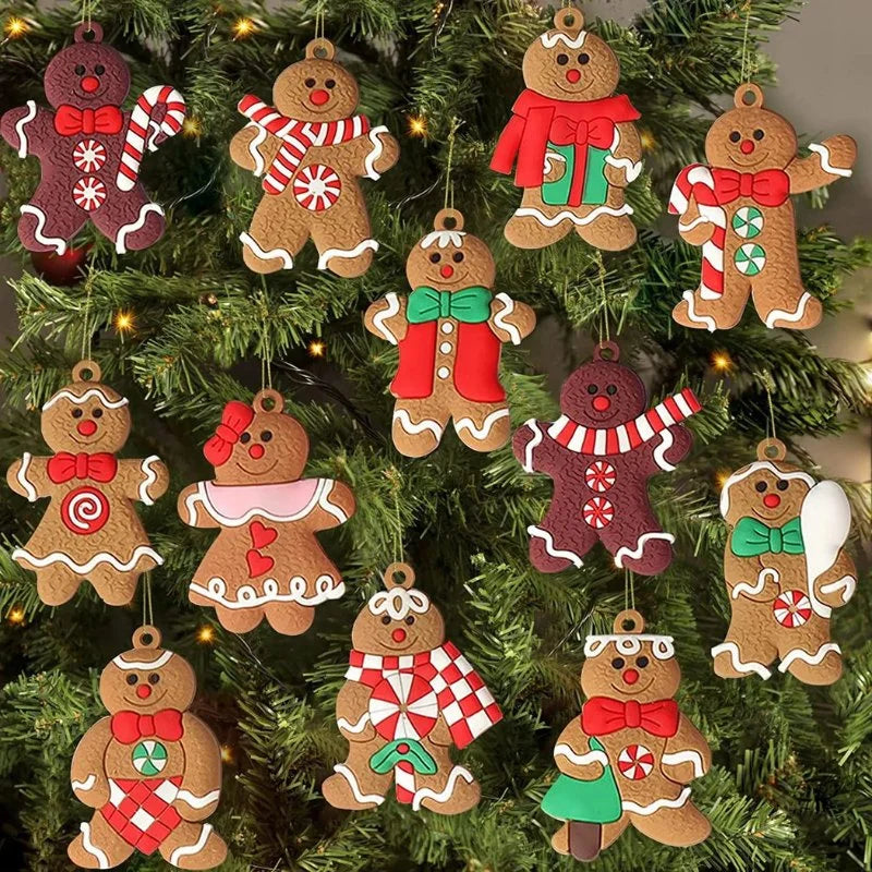 Set of 12 Cookie-Shaped Christmas Ornaments by Monzzi