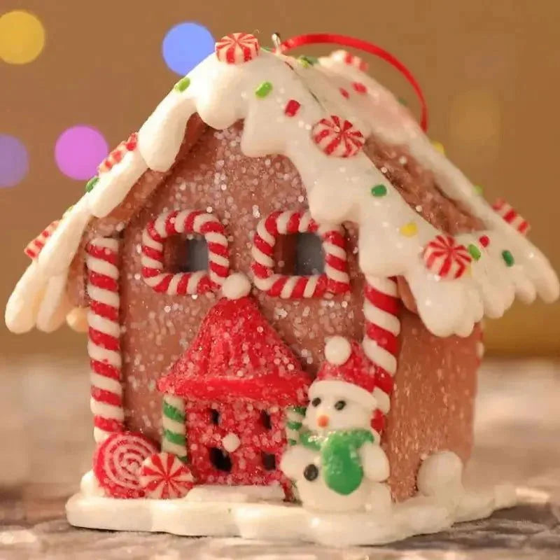 Rustic Christmas House Pendant Ornament for Monzzi Tree