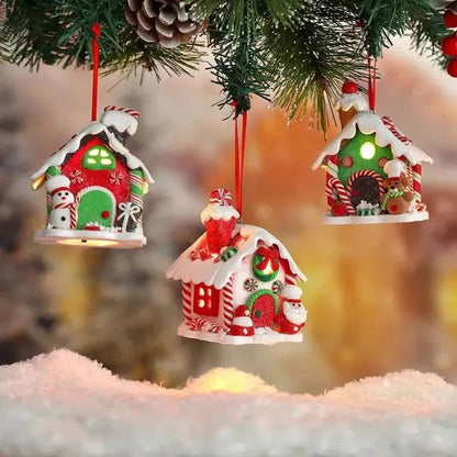 Rustic Christmas House Pendant Ornament for Monzzi Tree