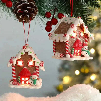 Rustic Christmas House Pendant Ornament for Monzzi Tree
