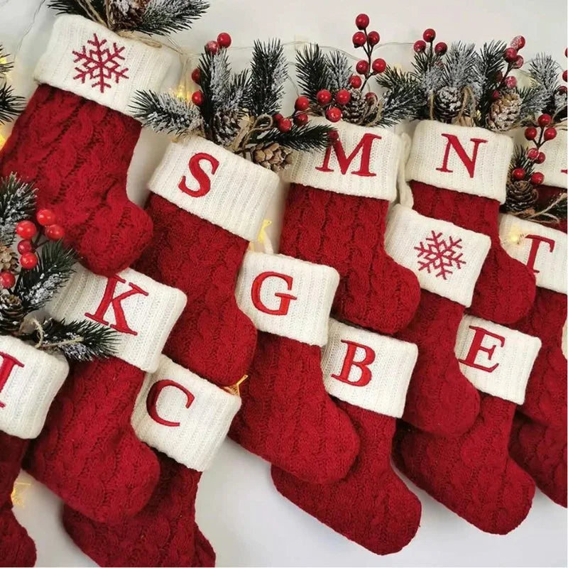 Alphabet Letters Christmas Stocking Decorations by Monzzi