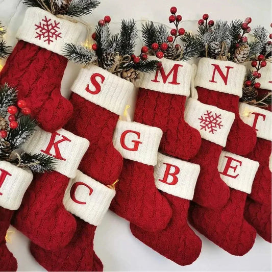 Alphabet Letters Christmas Stocking Decorations by Monzzi