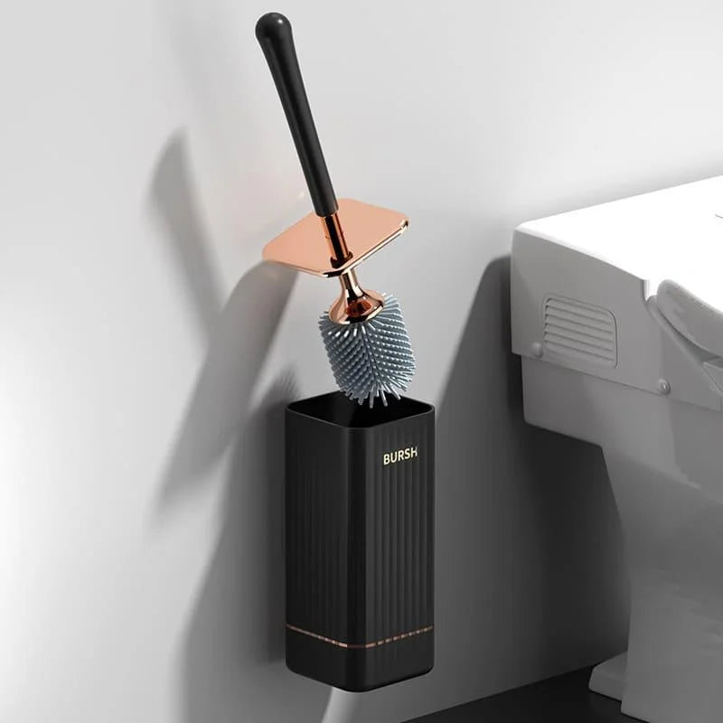 Monzzi Flexible Bristle Silicone Toilet Brush with Holder