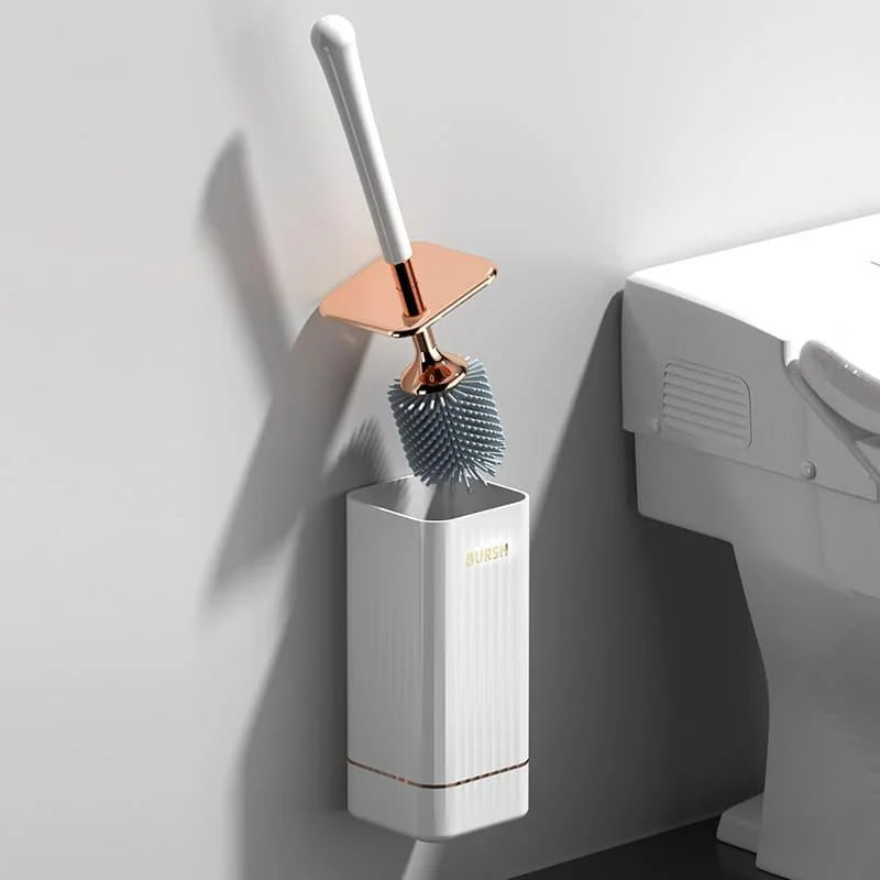 Monzzi Flexible Bristle Silicone Toilet Brush with Holder