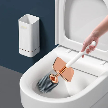 Monzzi Flexible Bristle Silicone Toilet Brush with Holder