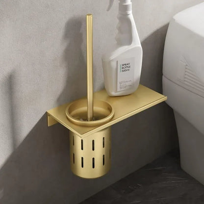 Monzzi Gold Aluminum Toilet Brush with Stylish Holder