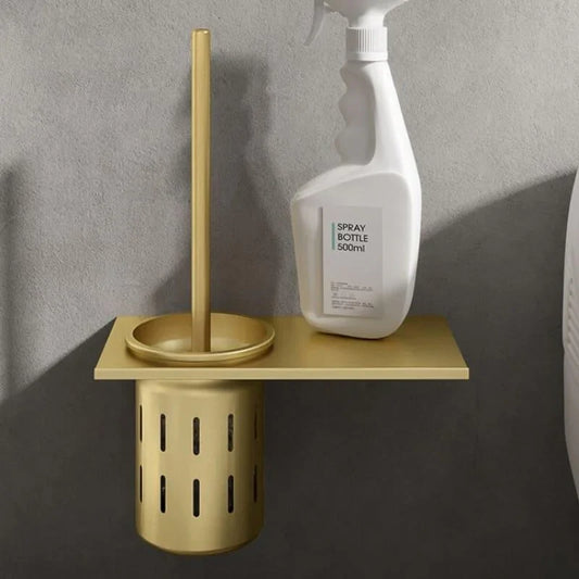 Monzzi Gold Aluminum Toilet Brush with Stylish Holder