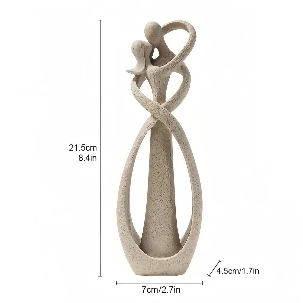 Resin Abstract Sculpture of a Couple Embracing for Elegant Home Decor