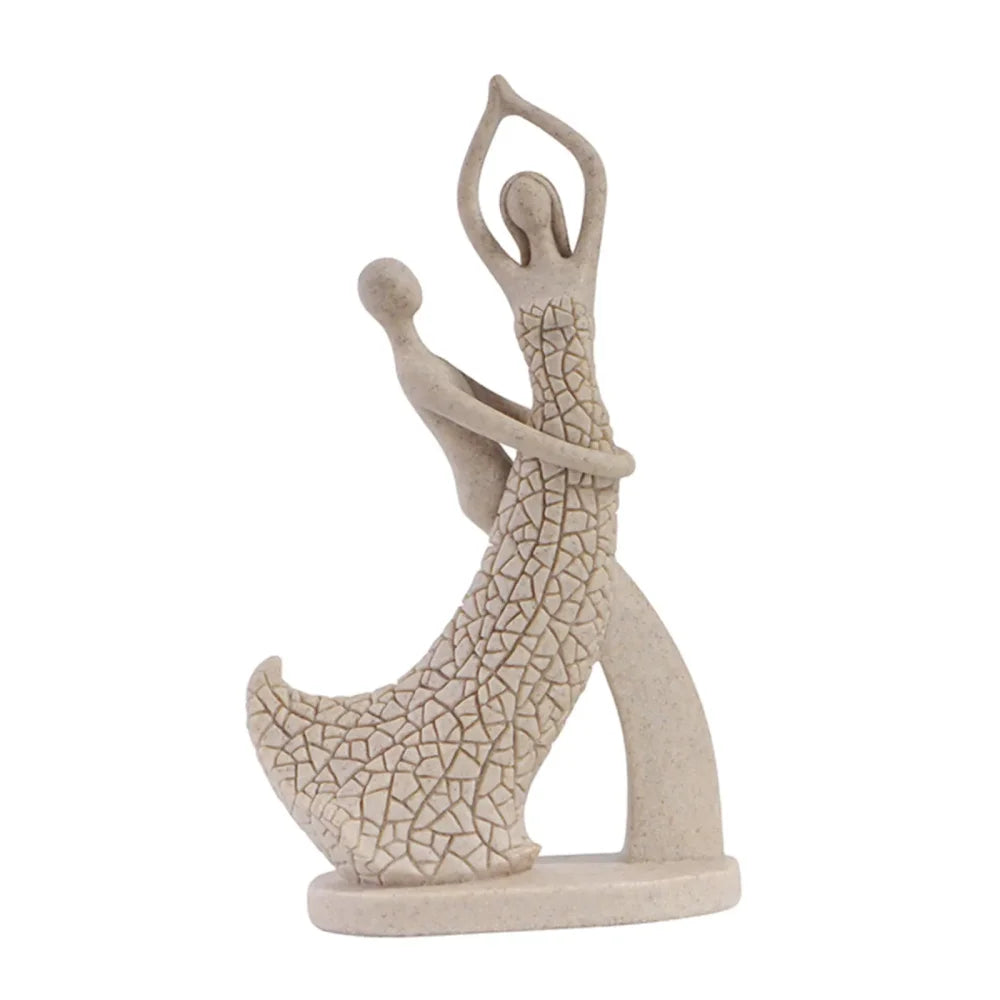 Modern Abstract Couple Sculpture for Tabletop and Contemporary Decor