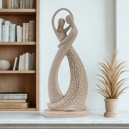 Modern Abstract Couple Sculpture for Tabletop and Contemporary Decor