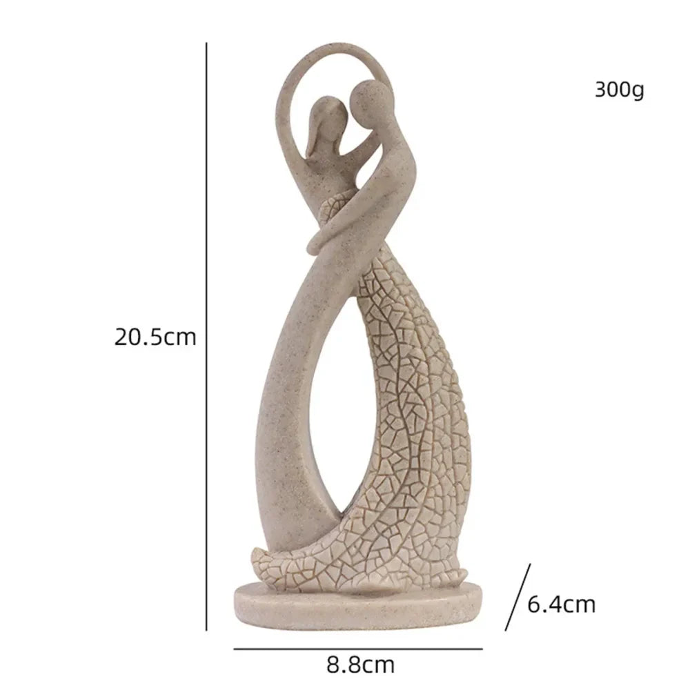 Modern Abstract Couple Sculpture for Tabletop and Contemporary Decor