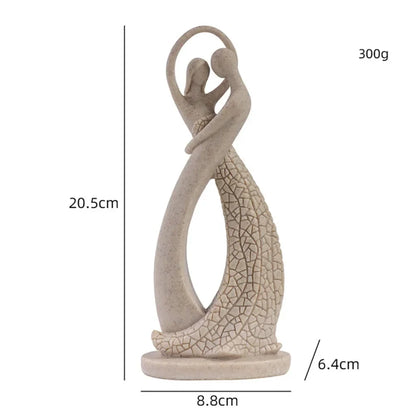 Modern Abstract Couple Sculpture for Tabletop and Contemporary Decor