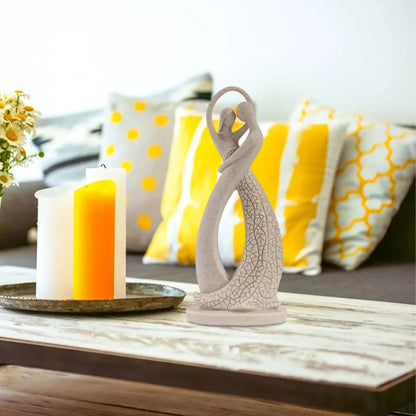 Modern Abstract Couple Sculpture for Tabletop and Contemporary Decor
