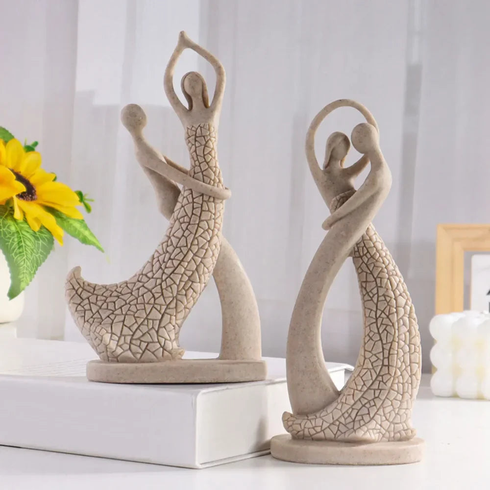 Monzzi Modern Abstract Couple Sculpture for Table Decor