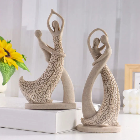 Monzzi Modern Abstract Couple Sculpture for Table Decor