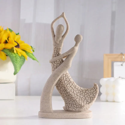 Modern Abstract Couple Sculpture for Tabletop and Contemporary Decor