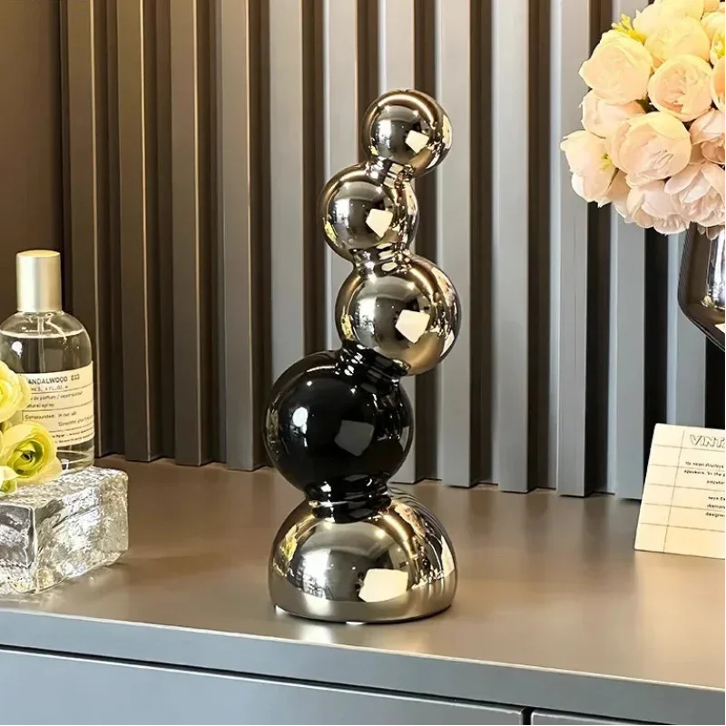 Geometric Ceramic Abstract Sphere Sculpture for Living Room and Office Décor
