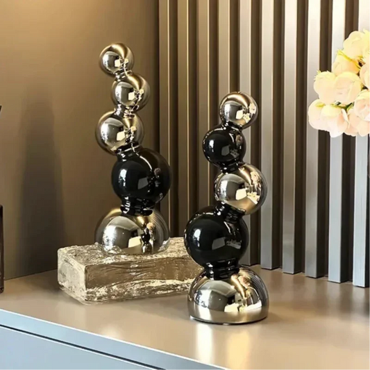 Geometric Ceramic Abstract Sphere Sculpture for Living Room and Office Décor