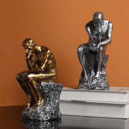 Abstract Resin Thinker Sculpture for Elegant Home Decor