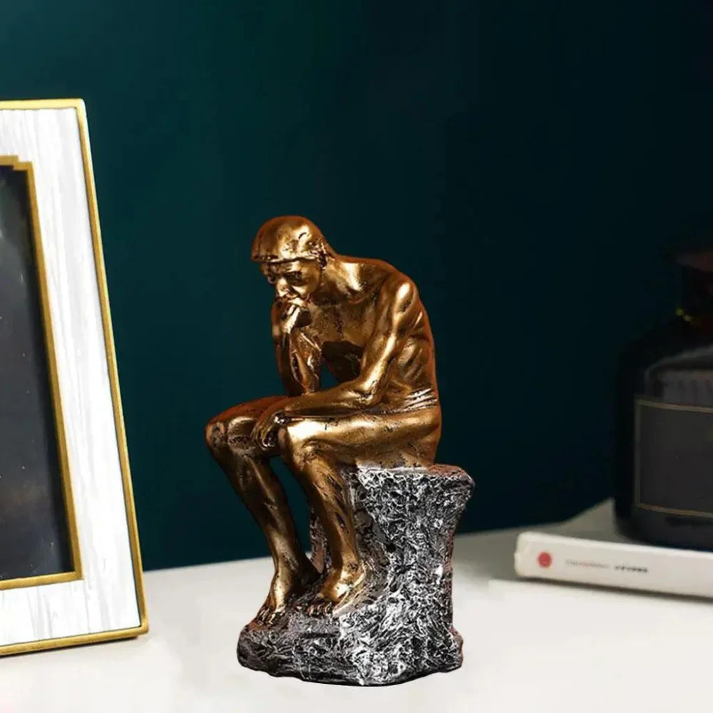 Abstract Resin Thinker Sculpture for Elegant Home Decor