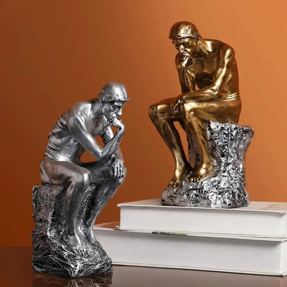 Abstract Resin Thinker Sculpture for Elegant Home Decor