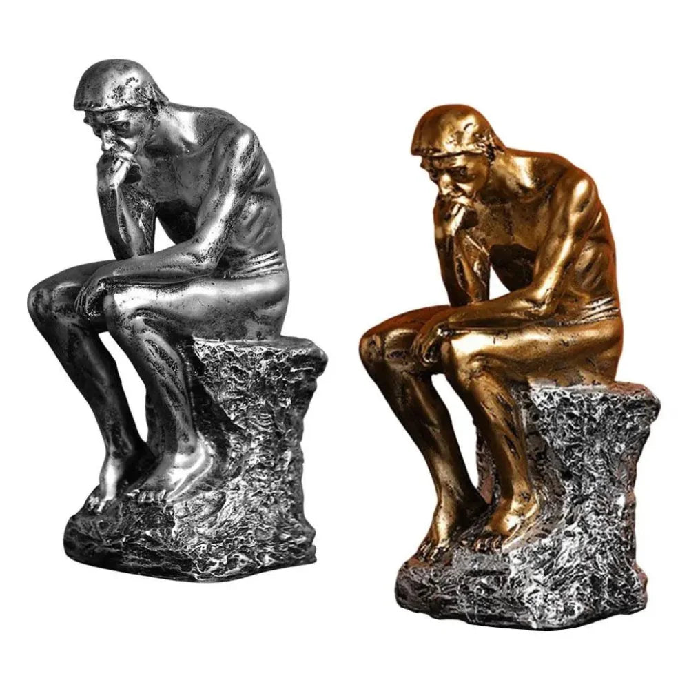 Abstract Resin Thinker Sculpture for Elegant Home Decor