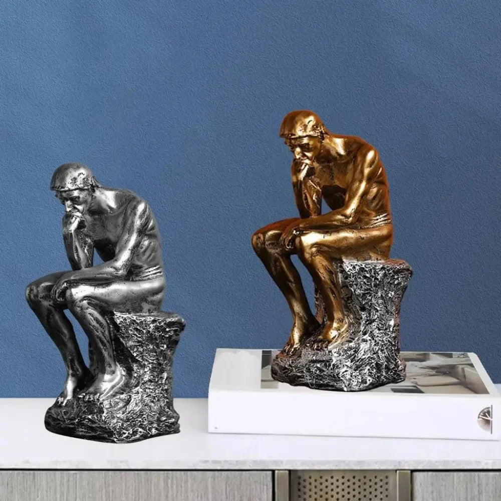 Abstract Resin Thinker Sculpture for Elegant Home Decor