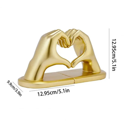 Golden Hands Bookends Sculpture for Living Room and Bedroom Décor