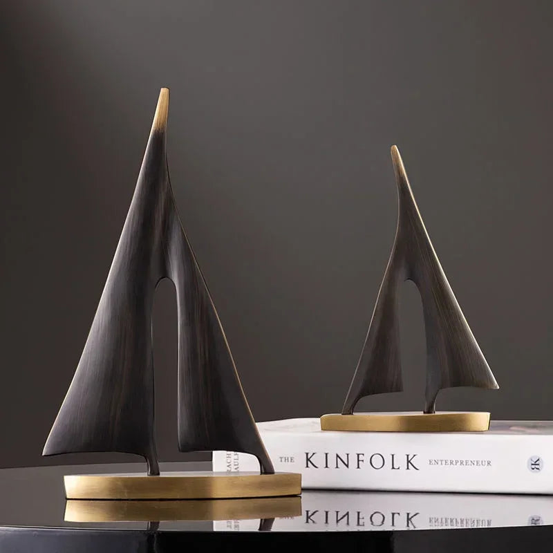 Resin Sailboat Sculpture for Living Room and Bedroom Décor