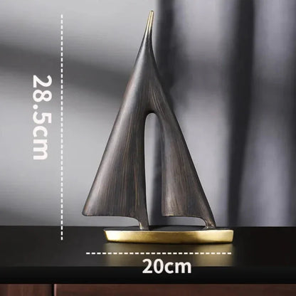 Resin Sailboat Sculpture for Living Room and Bedroom Décor