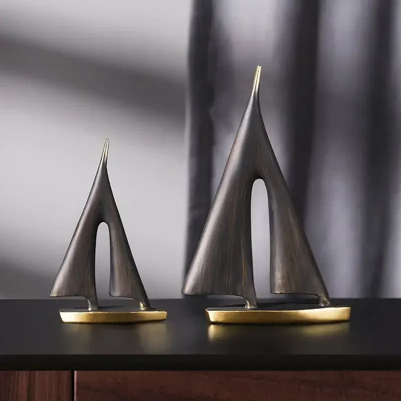 Resin Sailboat Sculpture for Living Room and Bedroom Décor