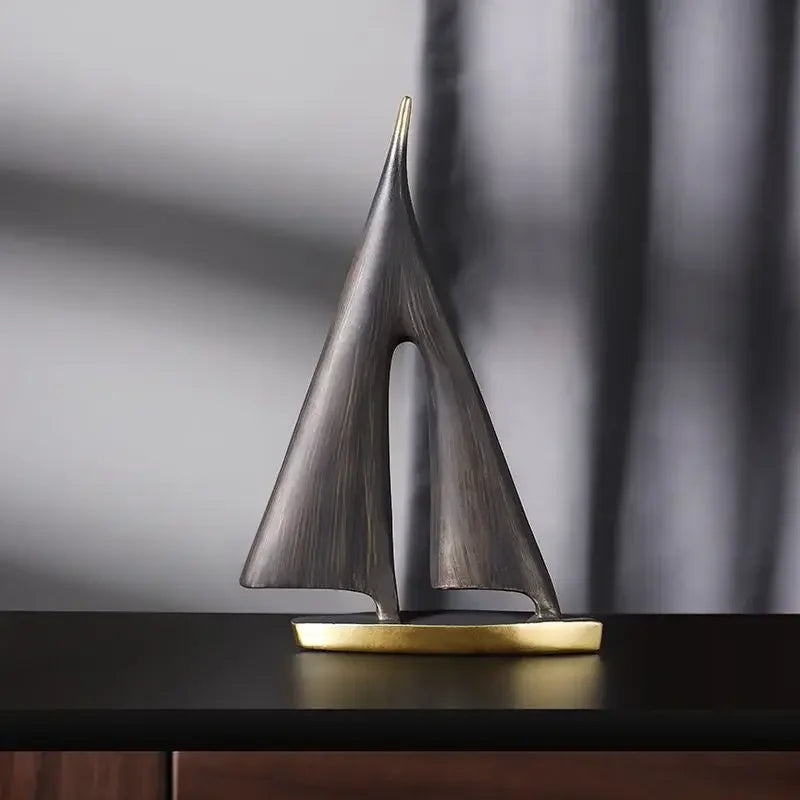 Resin Sailboat Sculpture for Living Room and Bedroom Décor