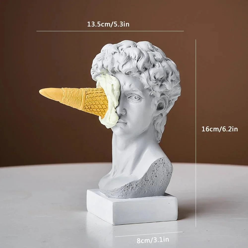 Monzzi Decorative Resin Sculpture: Post-Modern Ice Cream David