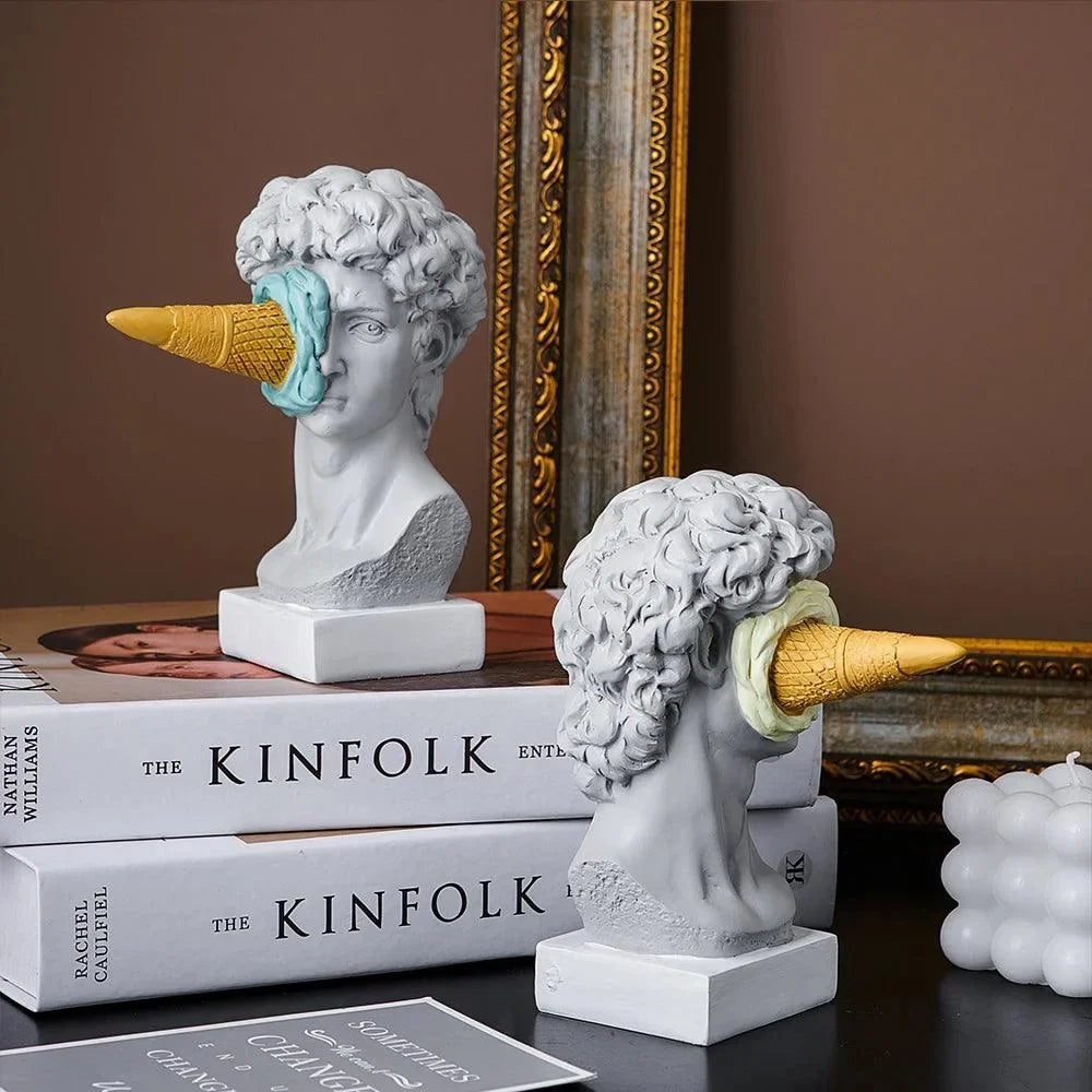 Monzzi Decorative Resin Sculpture: Post-Modern Ice Cream David
