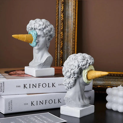 Monzzi Decorative Resin Sculpture: Post-Modern Ice Cream David