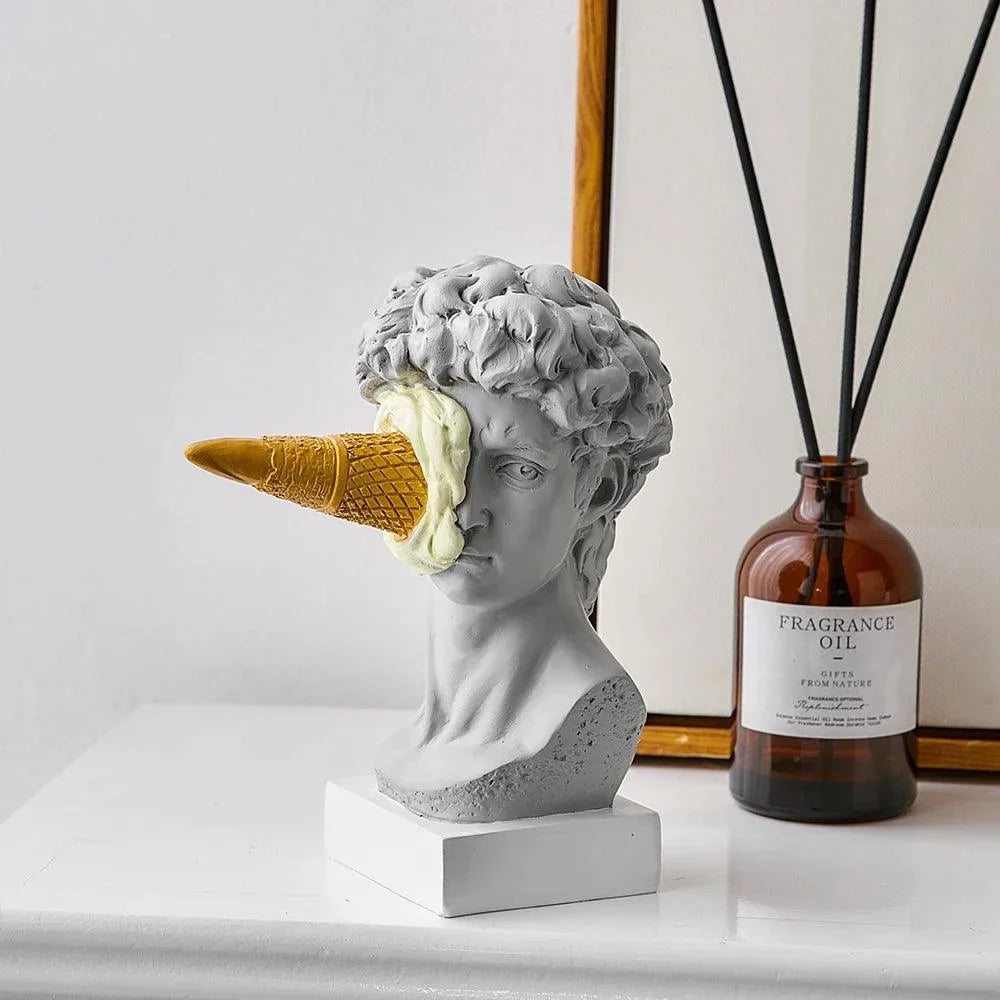 Monzzi Decorative Resin Sculpture: Post-Modern Ice Cream David