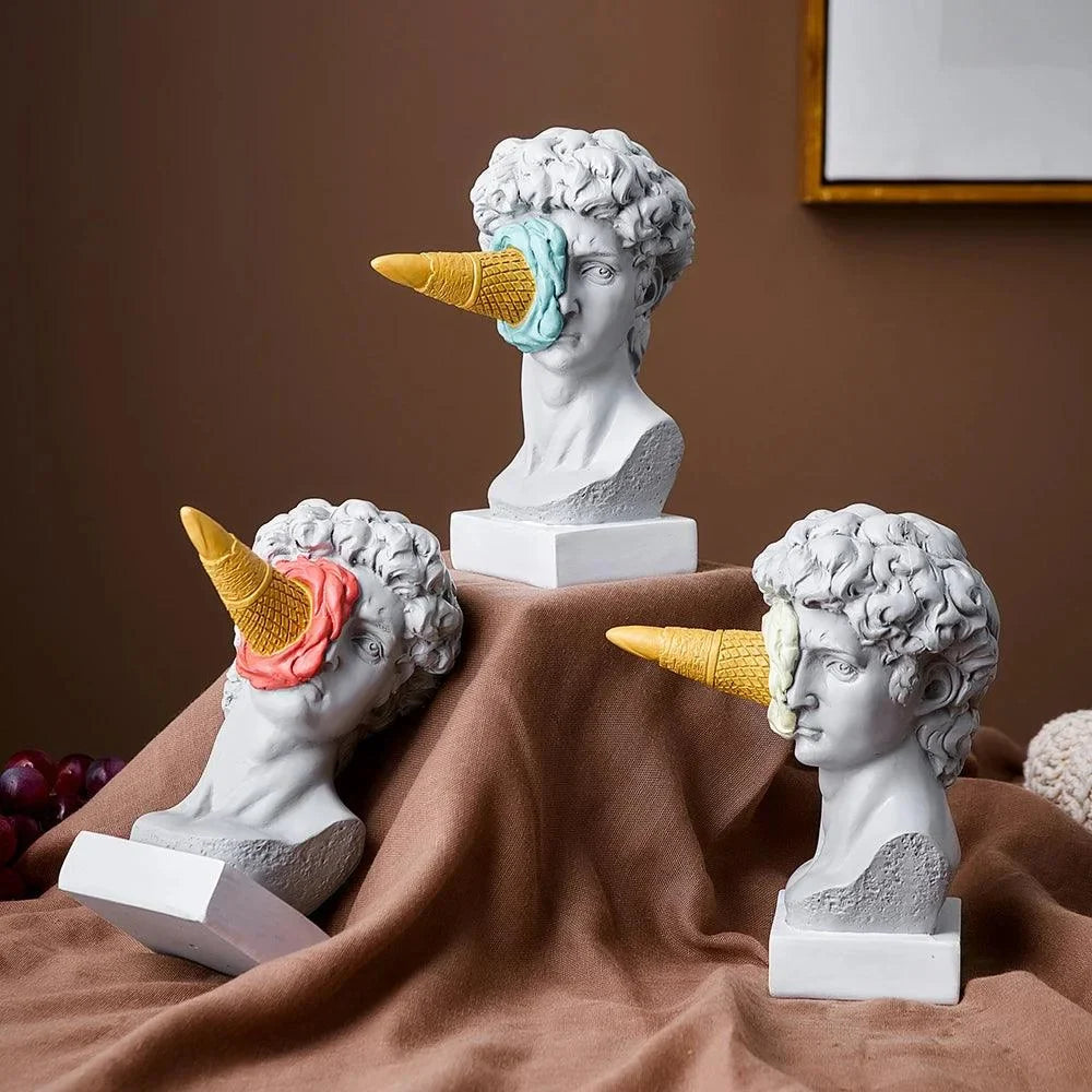 Monzzi Decorative Resin Sculpture: Post-Modern Ice Cream David