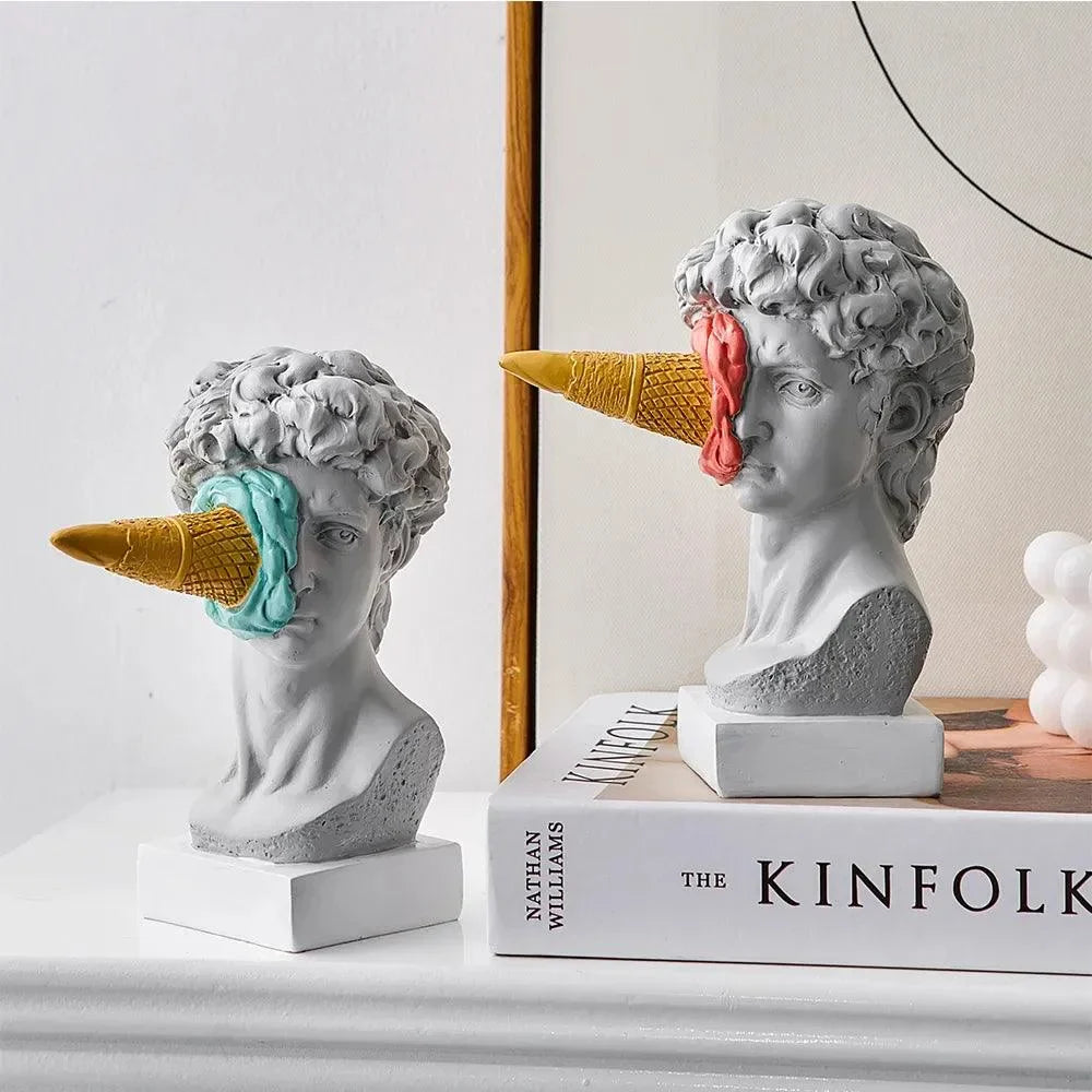 Monzzi Decorative Resin Sculpture: Post-Modern Ice Cream David