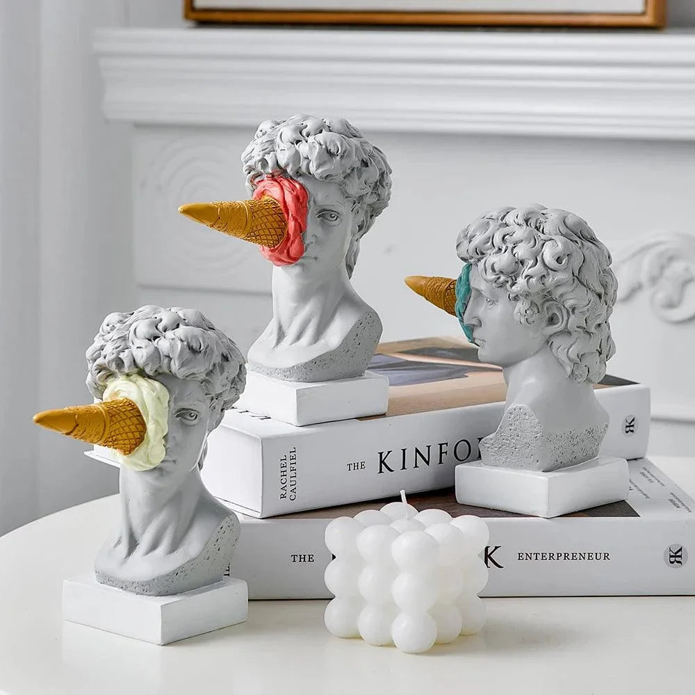 Monzzi Decorative Resin Sculpture: Post-Modern Ice Cream David