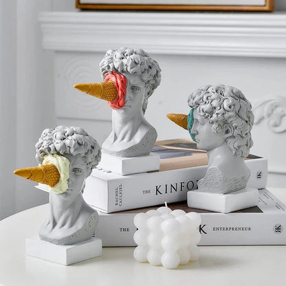 Monzzi Decorative Resin Sculpture: Post-Modern Ice Cream David