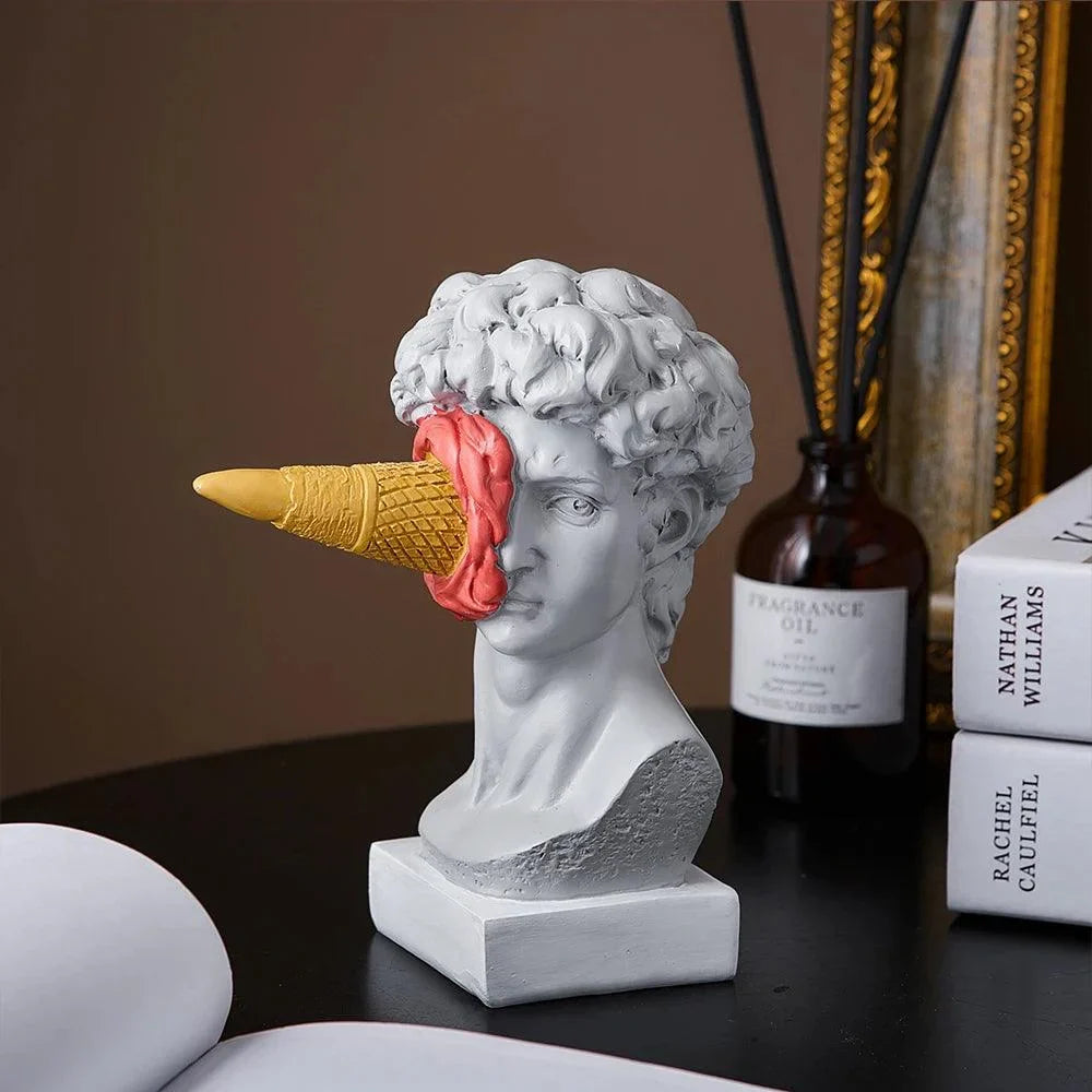 Monzzi Decorative Resin Sculpture: Post-Modern Ice Cream David
