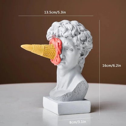 Monzzi Decorative Resin Sculpture: Post-Modern Ice Cream David