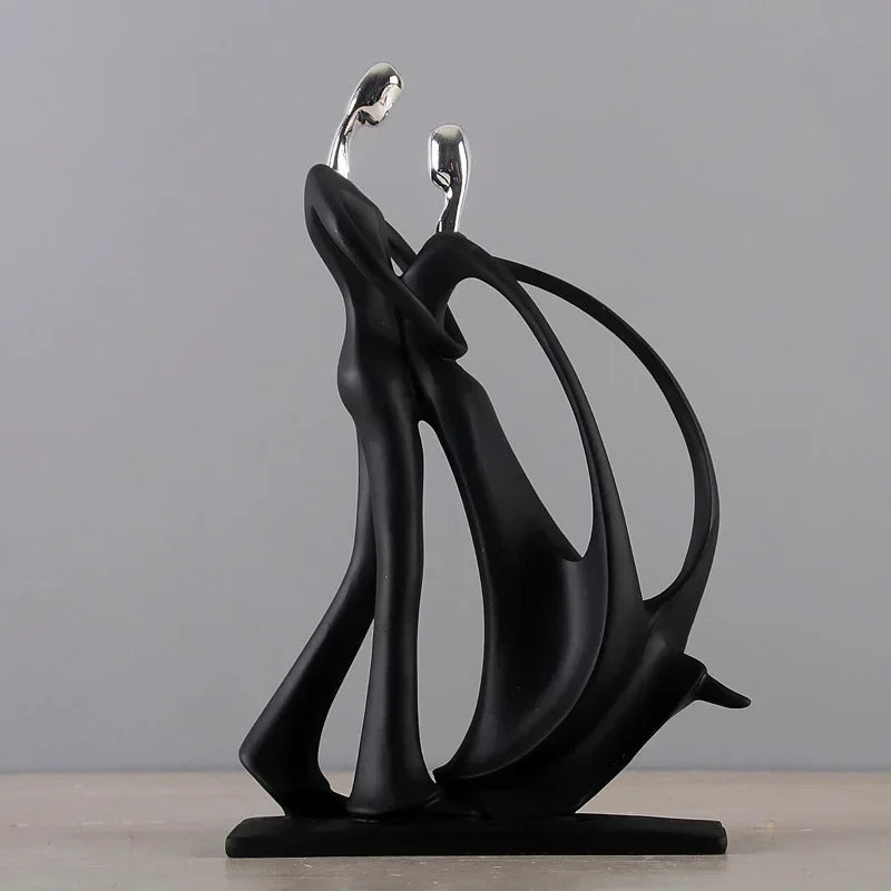 Norse-Inspired Resin Couple Dancing Sculpture for Monzzi Room Decor