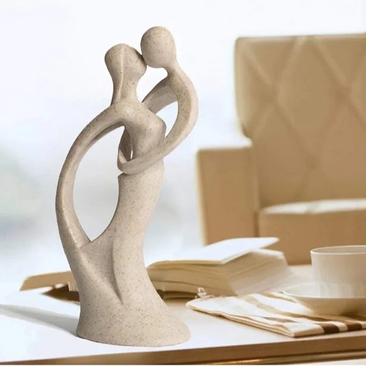 Artisan Crafted Natural Sandstone Couple Sculpture for Your Monzzi Room